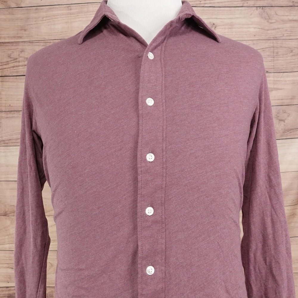 Bonobos Shirt Mens M Short Solid Long Sleeve Button-Up Slim Fit Jersey Cotton